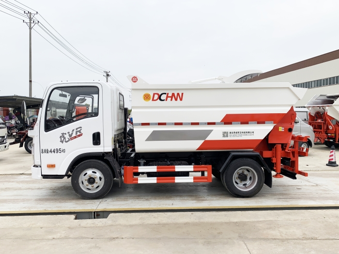 解放藍(lán)牌后掛桶式垃圾車